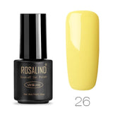 ROSALIND 7ML 01-30 Semi Permanent Soak Off Salon UV Nail Gel Polish Primer Nail Art Lacquer Top Base Coat Needed Gel Varnishes