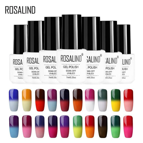 ROSALIND 7ML Gel Nail Polish Temperature Color Changing UV Nail Art Gel Lacquer Semi Permanent Gel Varnish For Nails Manicure