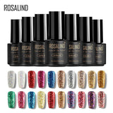 ROSALIND 7ML Nail Polish Gel Varnish Diamond Glitter Gel W01-29 Gel Nail Polish Nail Art UV&LED Soak-Off Glitter Manicure nails