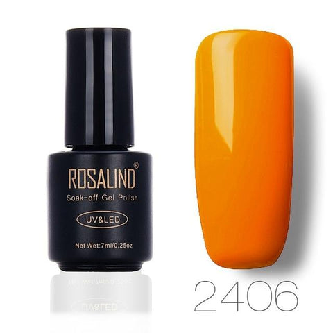 ROSALIND 7ML Nail Polish Gorgeous Color Nail Gel Polish Vernis Semi Permanent Top Coat Base Coat Gel Nail Varnishes Gelpolish