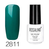 ROSALIND 7ml Green Color UV Nail Gel Polish set for manicure Gel Varnish Soak Off UV White Bottle Semi Permanent Nail Art