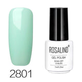 ROSALIND 7ml Green Color UV Nail Gel Polish set for manicure Gel Varnish Soak Off UV White Bottle Semi Permanent Nail Art