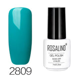 ROSALIND 7ml Green Color UV Nail Gel Polish set for manicure Gel Varnish Soak Off UV White Bottle Semi Permanent Nail Art