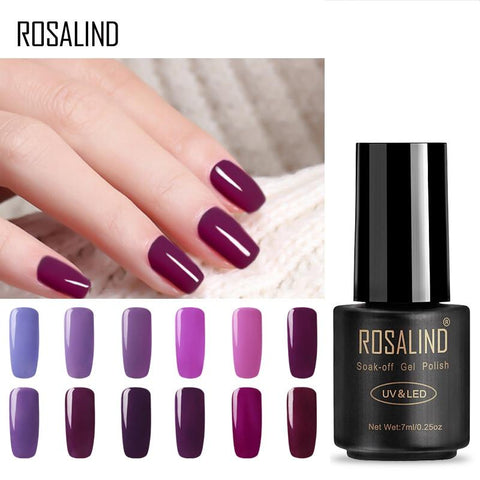 ROSALIND 7ml Nail Gel Polish Noble Purple Color series  Soak-off UV LED lamp Gel Varnish Semi Permanent Nail Lacquer