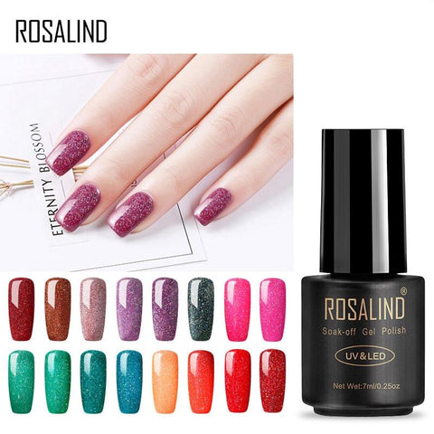 ROSALIND 7ml Nail Gel Polish Rainbow Shimmer R01-29 Gel Nail Polish Nail Art  UV LED Semi Permanent Gel Lacquer