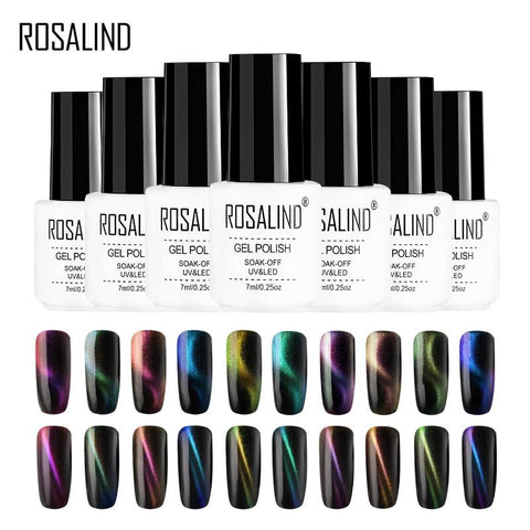 ROSALIND Cat Eyes Gel For Nail Polish 4D Magic 7ml Soak off white uv colors Semi Permanent Gel Varnish For Nail Art Manicure