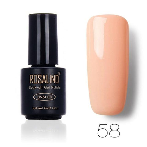 ROSALIND Gel 1 7ML Pure Color 58 Colors 31-58 Gel Nail Polish Semi Permanent Lucky Nail Art UV Manicure Colorful Gel Varnish