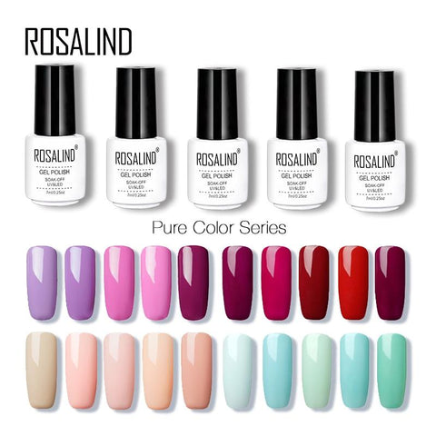 ROSALIND Gel 1S 68 Pure Color Series Nail Polish Gel Varnish Nail Art Gel Polish Set For Manicure Nail Extension Design UV