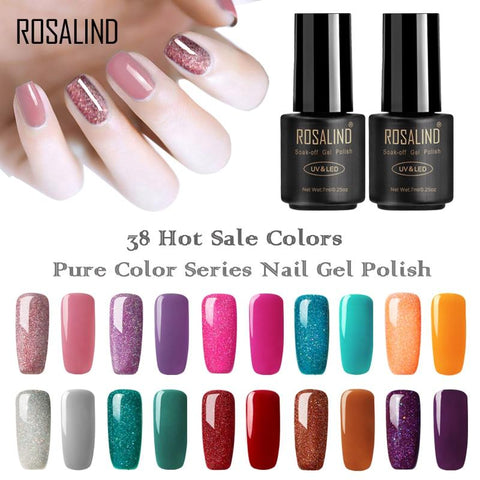 ROSALIND Gel For Nail Polish Set Manicure Top Base Coat UV Gellak Polish Hybrid Color Vernis Semi Permanent Cuticle oil Primer