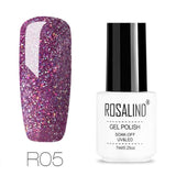 ROSALIND Gel For Nail Polish Set uv 7ML White Bottle Nails Art Gel Soak Off Rainbow Series Set For Manicure Gel Varnish Top Coat