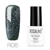 ROSALIND Gel For Nail Polish Set uv 7ML White Bottle Nails Art Gel Soak Off Rainbow Series Set For Manicure Gel Varnish Top Coat