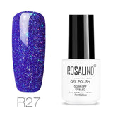 ROSALIND Gel For Nail Polish Set uv 7ML White Bottle Nails Art Gel Soak Off Rainbow Series Set For Manicure Gel Varnish Top Coat