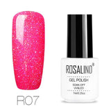 ROSALIND Gel For Nail Polish Set uv 7ML White Bottle Nails Art Gel Soak Off Rainbow Series Set For Manicure Gel Varnish Top Coat