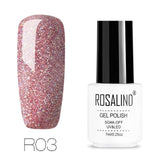 ROSALIND Gel For Nail Polish Set uv 7ML White Bottle Nails Art Gel Soak Off Rainbow Series Set For Manicure Gel Varnish Top Coat