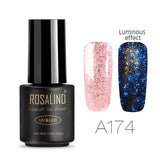 ROSALIND Gel Nail Polish Set for nail 7ML Gel Lacquer Luminous Rose Gold Long-Lasting Manicure Hybrid Gel Varnish Nail Art Tops