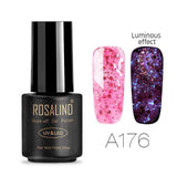 ROSALIND Gel Nail Polish Set for nail 7ML Gel Lacquer Luminous Rose Gold Long-Lasting Manicure Hybrid Gel Varnish Nail Art Tops