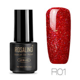 ROSALIND Gel Polish Hybrid Nail Art Gel Glitter Top Base Coat 7ML UV Vernis Semi Permanent All for manicure Acryl Gel Lak