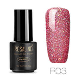 ROSALIND Gel Polish Hybrid Nail Art Gel Glitter Top Base Coat 7ML UV Vernis Semi Permanent All for manicure Acryl Gel Lak