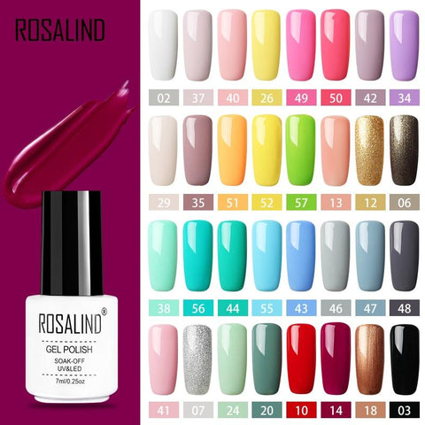 ROSALIND Gel Polish Set All For Manicure Semi Permanent Vernis top coat UV LED Gel Varnish Soak Off Nail Art Gel Nail Polish