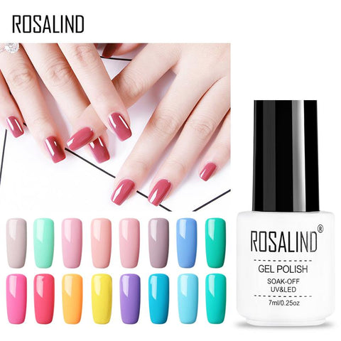 ROSALIND Gel Varnishes hybrid enamel Pure Color UV Gel Nail Polish vernis semi permanent Prime Nail Art acrylic Off Gellak White