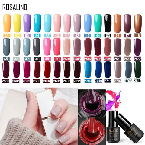 ROSALIND Gel nail polish UV Gel Varnish 7ML 58 Pure Colors Nails Gel Polish Warming Manicure for Nail Art nail gel  polish