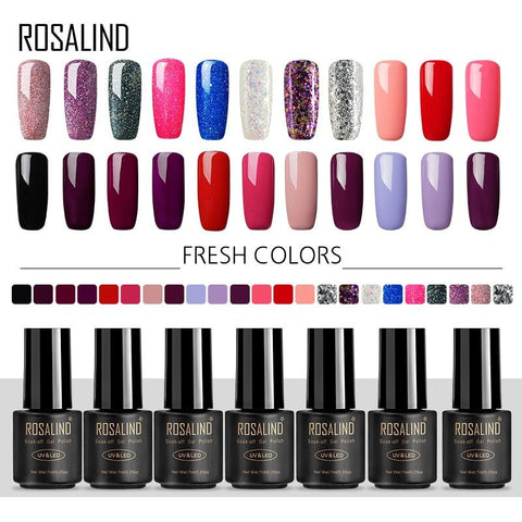 ROSALIND Nail Gel Polish set For Gel Varnish Hybrid Extension 7ML Fresh Colors Manicure Primer Nail Art Nails UV gel nail polish