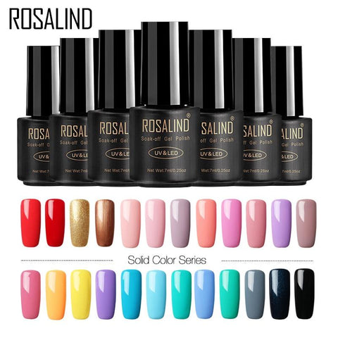 ROSALIND Nail Polish 7ML 58 Color Series Gel Nail Polish Nail Art UV LED Soak-off Gel Lacquer Vernis Semi Permanent Gel Varnish