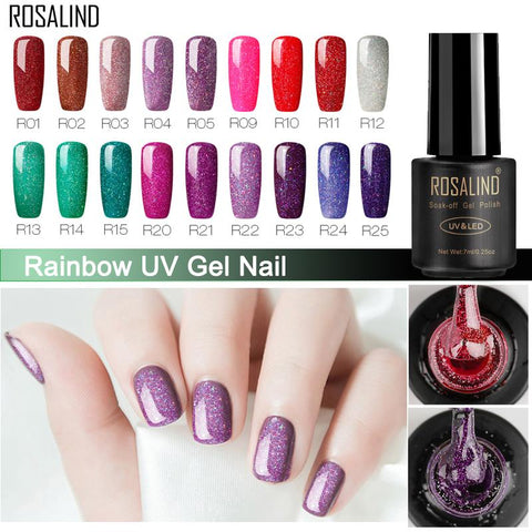 ROSALIND Nail Polish Gel Nail varnish hybrid 7ML Rainbow Vernis Semi Permanant Nail Art Manicure for Nails Extension Gel polish