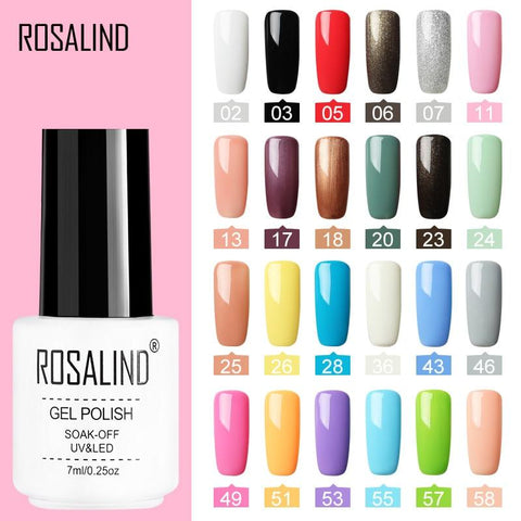 ROSALIND Nail Polish Gel polish uv Color Vernis Semi Permanent Gel Varnish Manicure Primer Top Coat Glitter Hybrid Nail Art