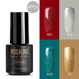ROSALIND Nail gel polish for Manicure nail Art 7ML Rainbow Color hybrid UV gel varnishes for nail design