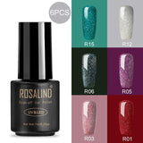ROSALIND Nail gel polish for Manicure nail Art 7ML Rainbow Color hybrid UV gel varnishes for nail design