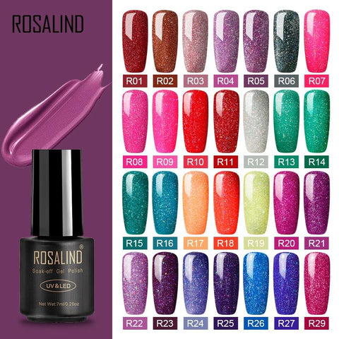 ROSALIND Nail gel polish for Manicure nail Art 7ML Rainbow Color hybrid UV gel varnishes for nail design