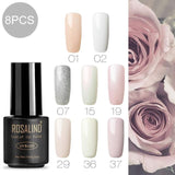 ROSALIND UV gel polish Semi Permanent Hybrid Gellak Set For Nail Manicure Soak off Top Coat White Gel varnishes