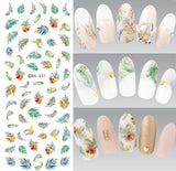 Rocooart DS255 DIY Water Transfer Nails Art Sticker Colorful Purple Fantacy Flowers Nail Stickers Wraps Foil Sticker manicure