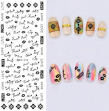Rocooart DS255 DIY Water Transfer Nails Art Sticker Colorful Purple Fantacy Flowers Nail Stickers Wraps Foil Sticker manicure