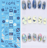 Rocooart DS255 DIY Water Transfer Nails Art Sticker Colorful Purple Fantacy Flowers Nail Stickers Wraps Foil Sticker manicure