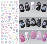 Rocooart DS255 DIY Water Transfer Nails Art Sticker Colorful Purple Fantacy Flowers Nail Stickers Wraps Foil Sticker manicure