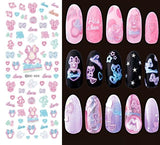 Rocooart DS255 DIY Water Transfer Nails Art Sticker Colorful Purple Fantacy Flowers Nail Stickers Wraps Foil Sticker manicure