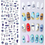 Rocooart DS255 DIY Water Transfer Nails Art Sticker Colorful Purple Fantacy Flowers Nail Stickers Wraps Foil Sticker manicure