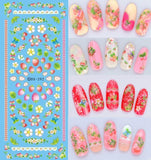 Rocooart DS255 DIY Water Transfer Nails Art Sticker Colorful Purple Fantacy Flowers Nail Stickers Wraps Foil Sticker manicure