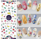 Rocooart DS255 DIY Water Transfer Nails Art Sticker Colorful Purple Fantacy Flowers Nail Stickers Wraps Foil Sticker manicure