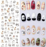 Rocooart DS255 DIY Water Transfer Nails Art Sticker Colorful Purple Fantacy Flowers Nail Stickers Wraps Foil Sticker manicure