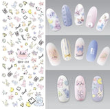 Rocooart DS255 DIY Water Transfer Nails Art Sticker Colorful Purple Fantacy Flowers Nail Stickers Wraps Foil Sticker manicure
