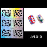 Rosalind 1 Sheets DIY Manicure Irregular Grid Stencil Reusable Nail Art Vinyls Hollow Stickers Stamping Template Nail Tools