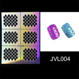 Rosalind 1 Sheets DIY Manicure Irregular Grid Stencil Reusable Nail Art Vinyls Hollow Stickers Stamping Template Nail Tools