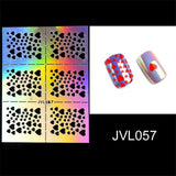 Rosalind 1 Sheets DIY Manicure Irregular Grid Stencil Reusable Nail Art Vinyls Hollow Stickers Stamping Template Nail Tools