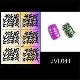 Rosalind 1 Sheets DIY Manicure Irregular Grid Stencil Reusable Nail Art Vinyls Hollow Stickers Stamping Template Nail Tools