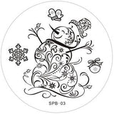 Rose Christmas Vintage Pattern Stamping Nail Art Image Plate 5.6cm Stainless Steel Template Polish Manicure Stencil Tool