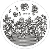 Rose Christmas Vintage Pattern Stamping Nail Art Image Plate 5.6cm Stainless Steel Template Polish Manicure Stencil Tool