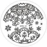 Rose Christmas Vintage Pattern Stamping Nail Art Image Plate 5.6cm Stainless Steel Template Polish Manicure Stencil Tool